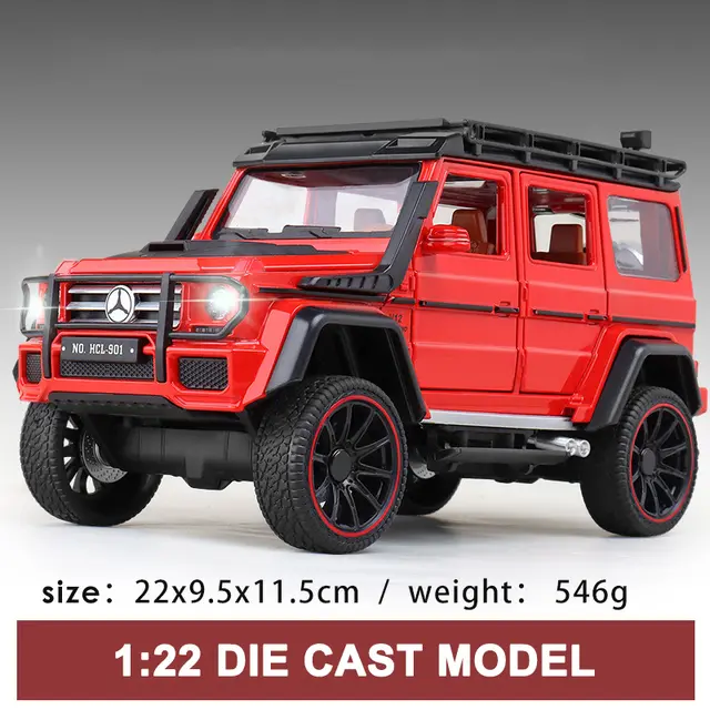 1:22 Scale Diecast G-Wagon SUV Model Car – Premium Alloy Toy Car with Sound, LED Lights, and Openable Doors