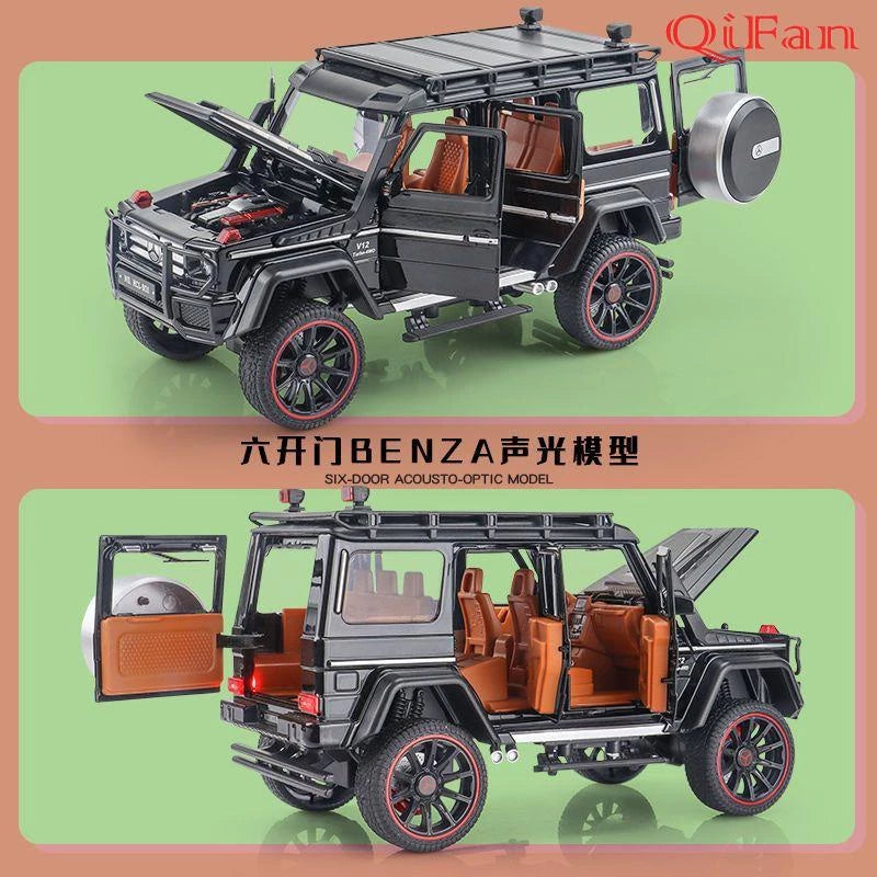 1:22 Scale Diecast G-Wagon SUV Model Car – Premium Alloy Toy Car with Sound, LED Lights, and Openable Doors