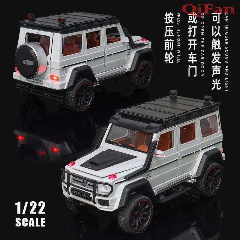 1:22 Scale Diecast G-Wagon SUV Model Car – Premium Alloy Toy Car with Sound, LED Lights, and Openable Doors