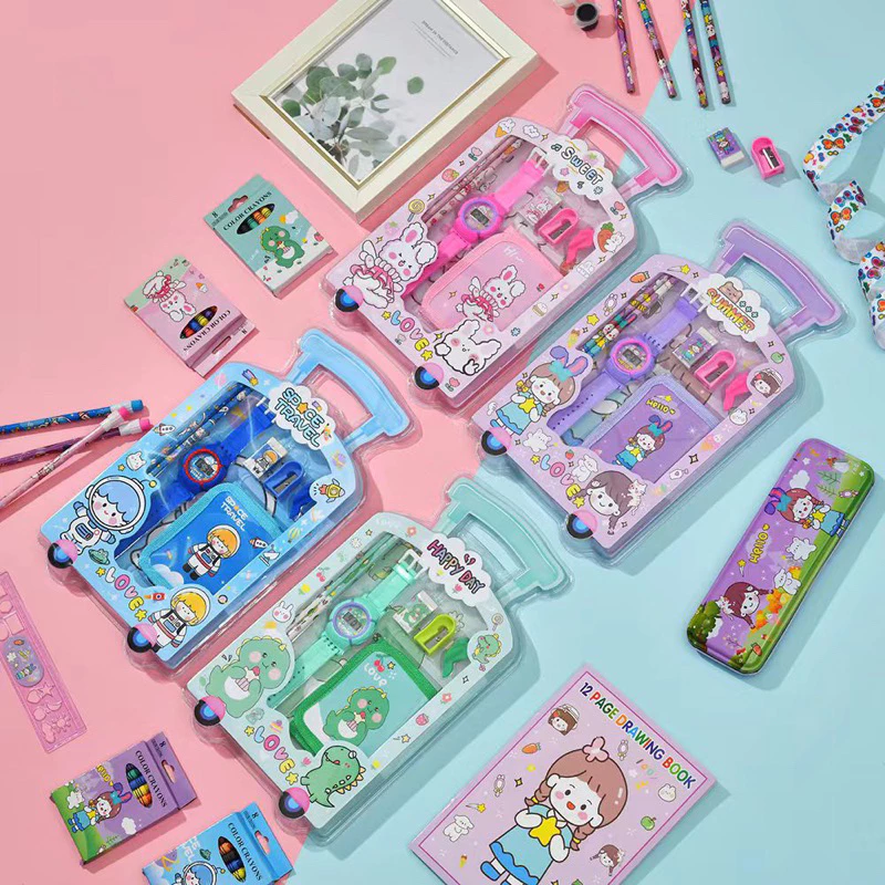 7-in-1 Kids Mini Trolley Suitcase Stationery Gift Set