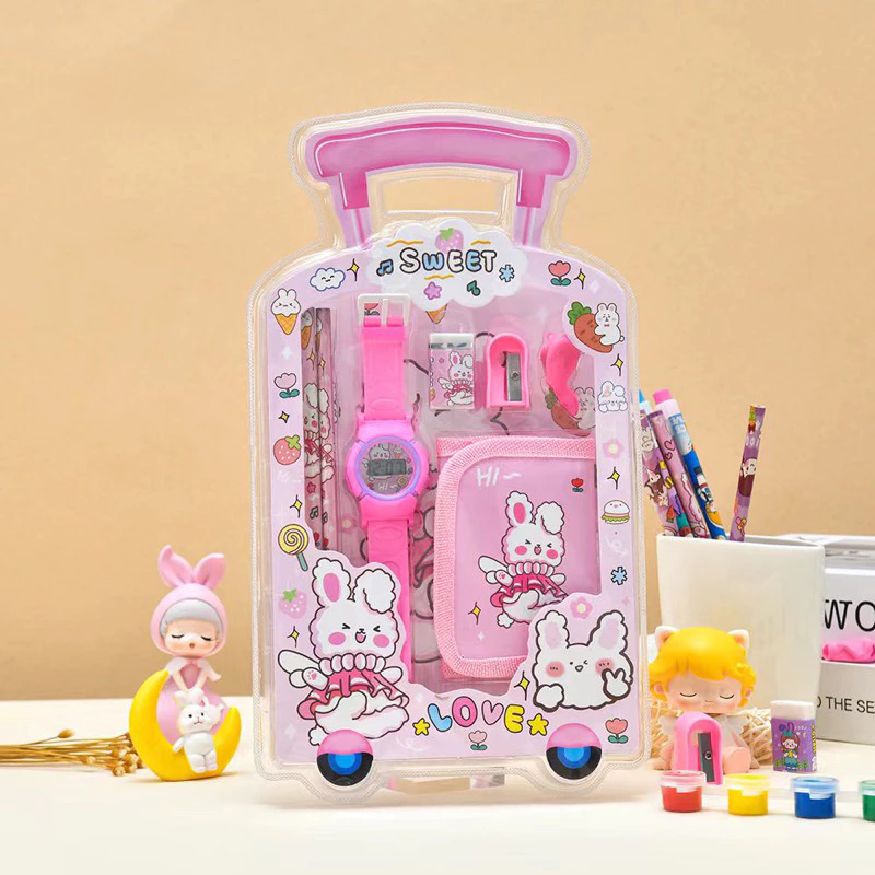 7-in-1 Kids Mini Trolley Suitcase Stationery Gift Set