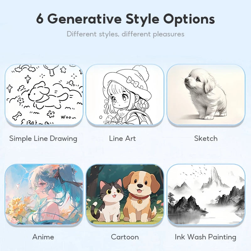 AI Smart Voice Sticker Printer - Kids Inkless Thermal Maker