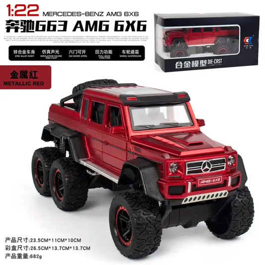 1:22 Mercedes-Benz G63 AMG 6x6 Die-Cast Toy Car | Metal Alloy Model