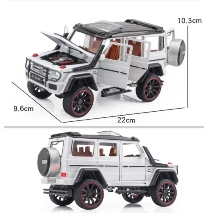 1:22 Scale Diecast G-Wagon SUV Model Car – Premium Alloy Toy Car with Sound, LED Lights, and Openable Doors