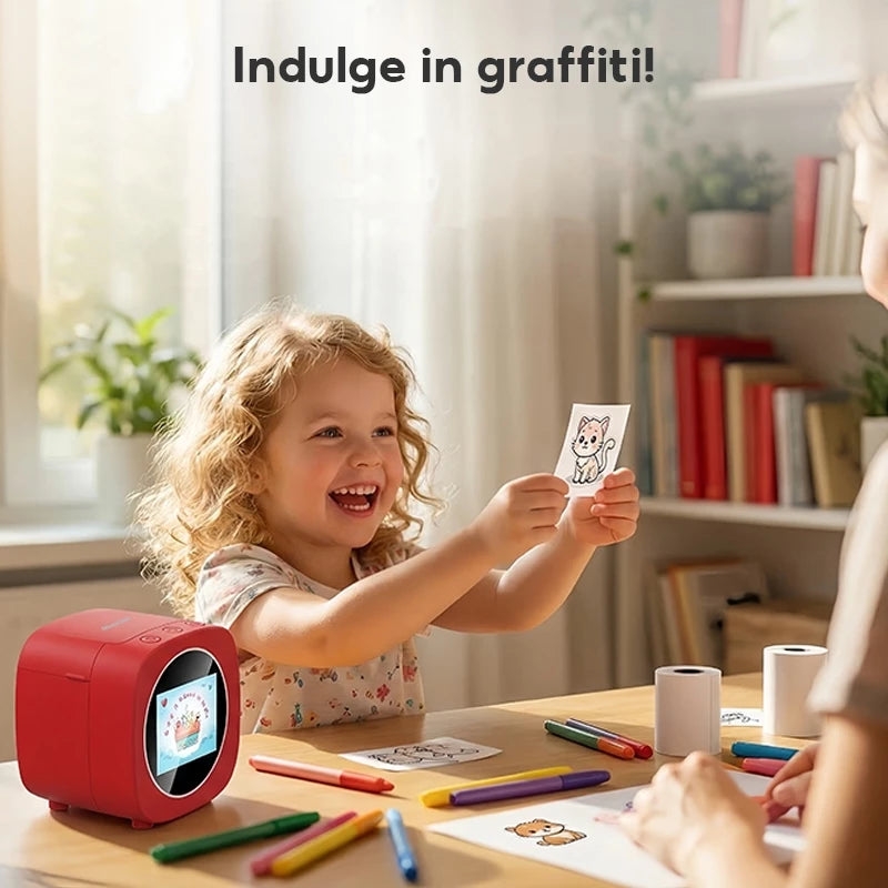 AI Smart Voice Sticker Printer - Kids Inkless Thermal Maker