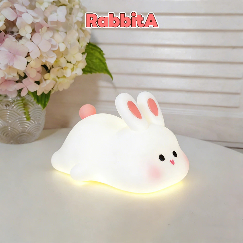 Cute Silicone Cartoon Night Light | Kids Nursery Bedside Lamp